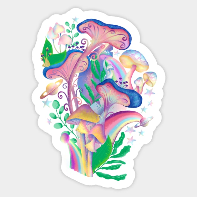 Magic Mushroom Galaxy Sticker by Lidiebug